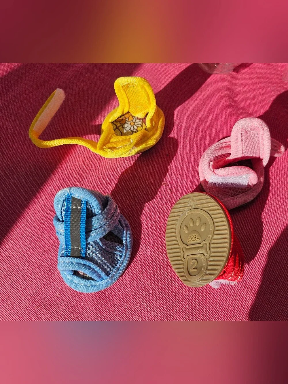 Dog Multi-Color Soft Sole Sandals Shoes - Set Of 4 Size 2